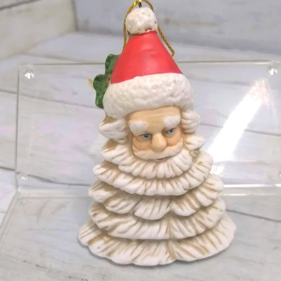 Vtg Santa Christmas Tree Star Ceramic HOL 1991 Moses Ornaments Decorations 4pcs